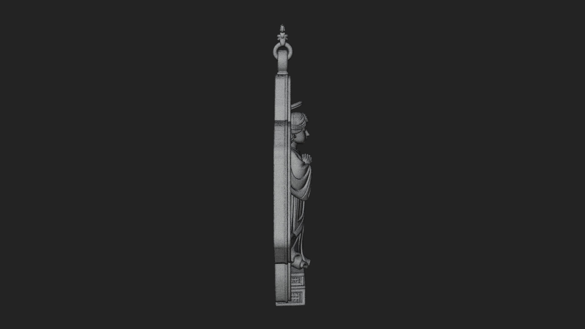 Winged Angel Panel Ornament Design 4 3D Print Model 3D Model