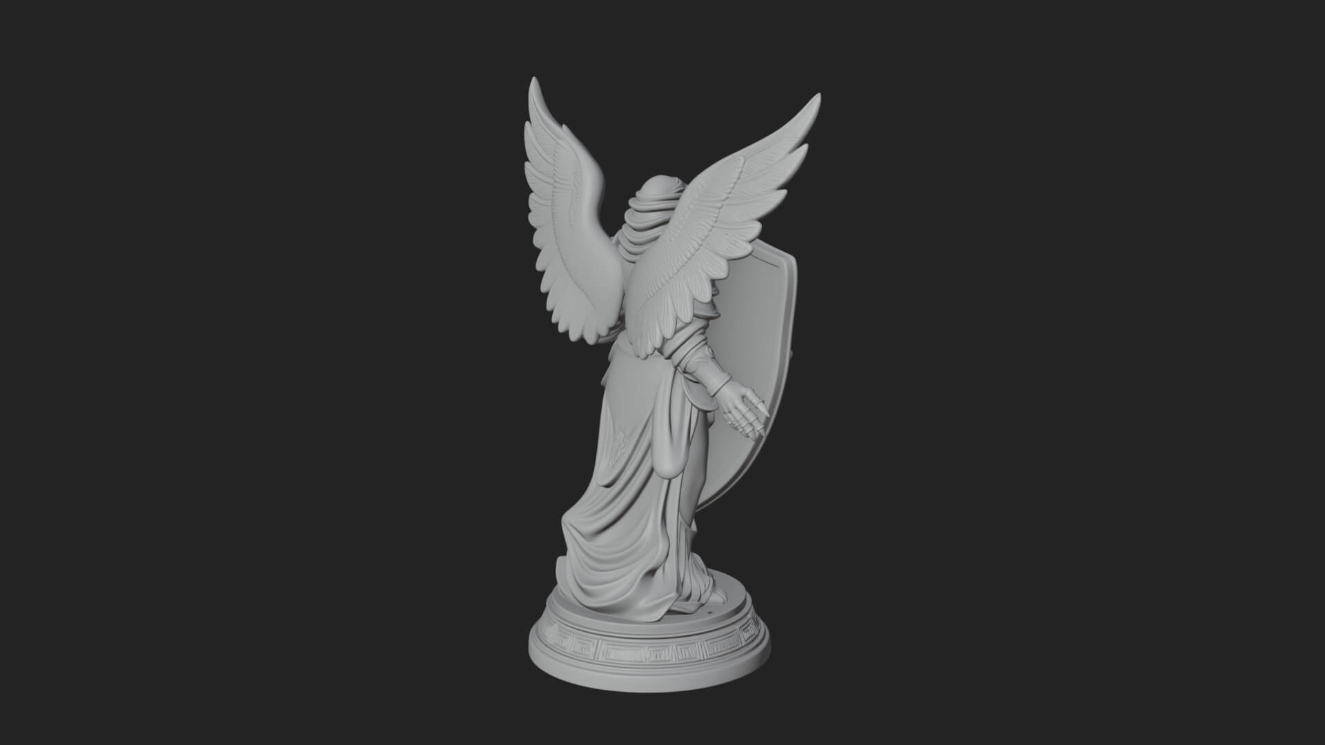 Winged Angel Warrior Woman Statue Design 13 3D Print Model 3D Model