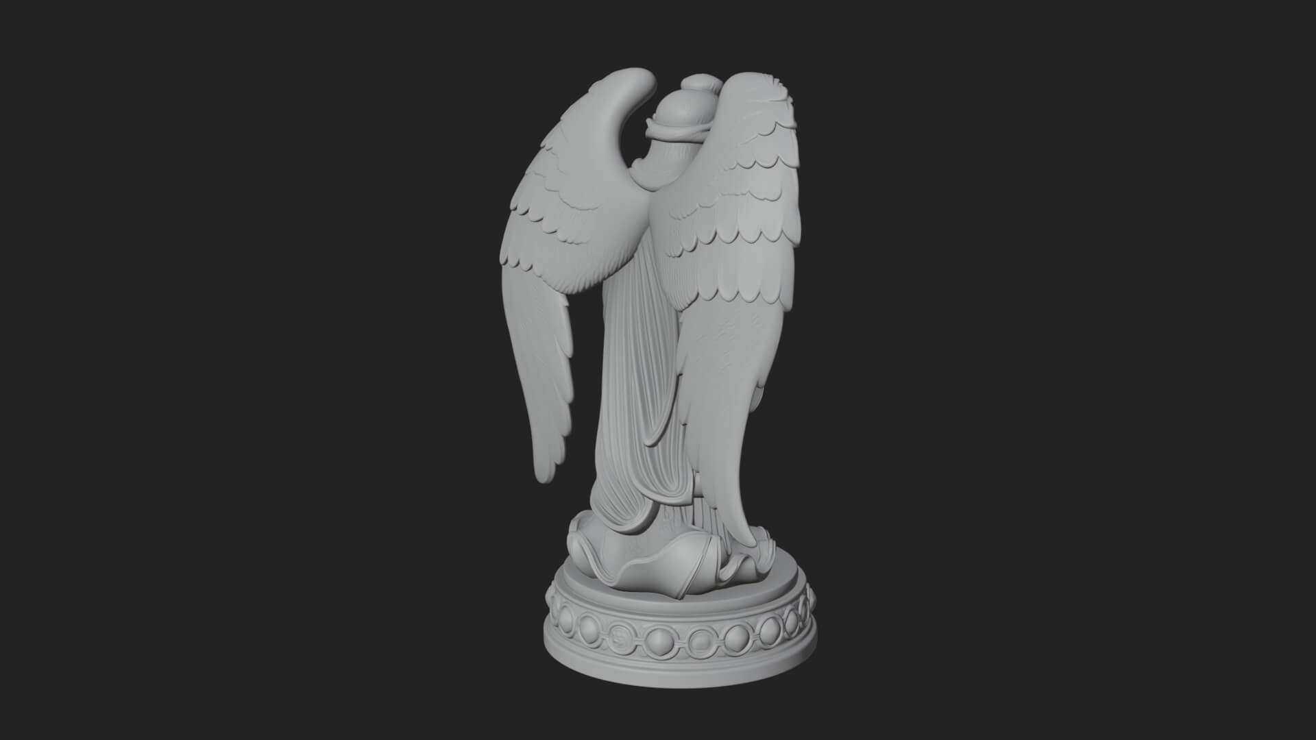 Winged Angel with Child Statue Design 1 3D Print Model 3D Model