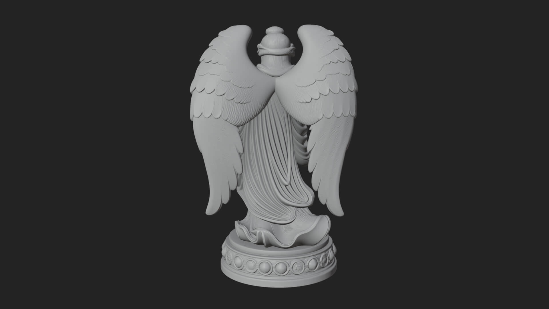 Winged Angel with Child Statue Design 1 3D Print Model 3D Model