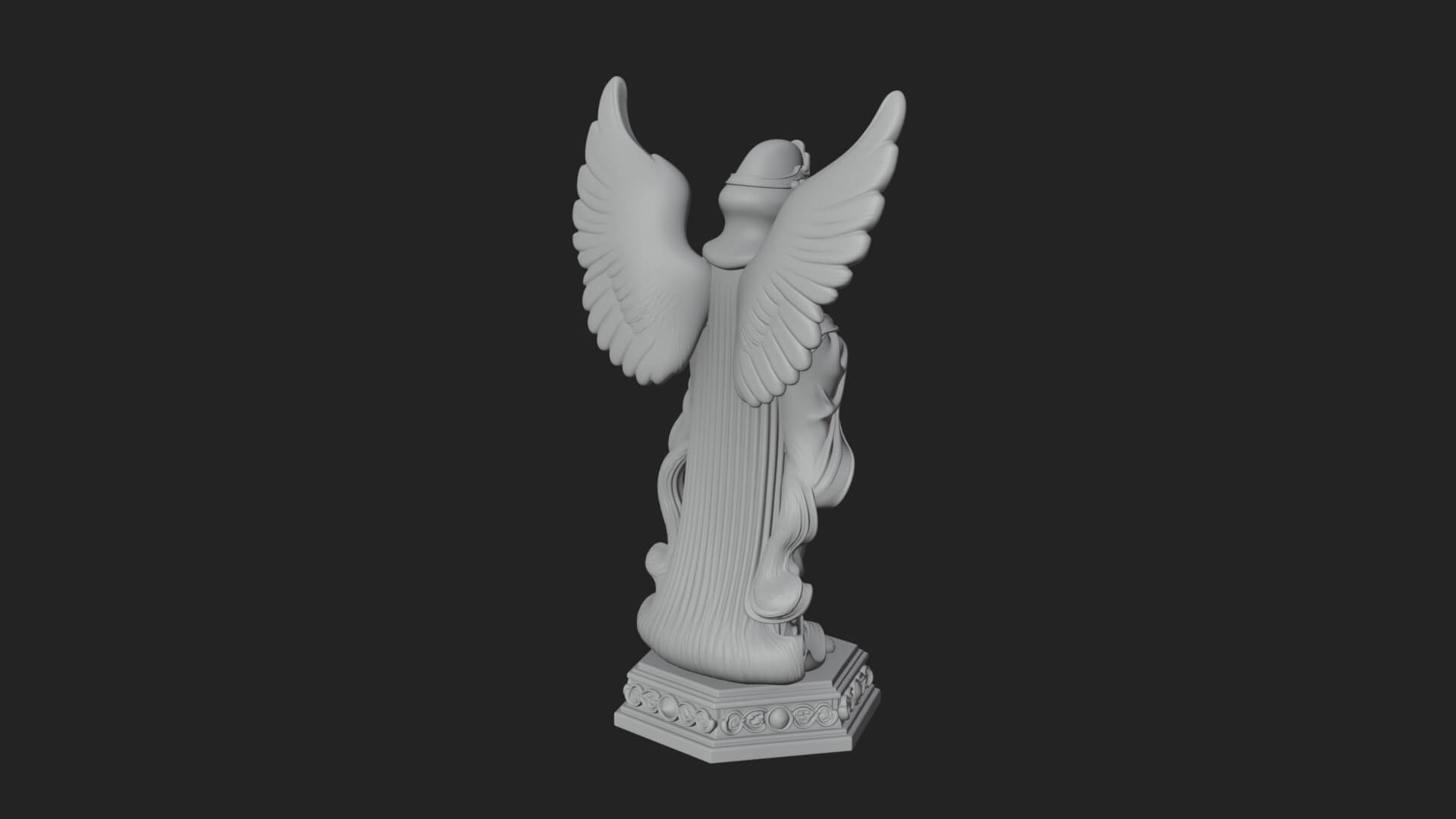 Winged Angel with Child Statue Design 3 3D Print Model 3D Model