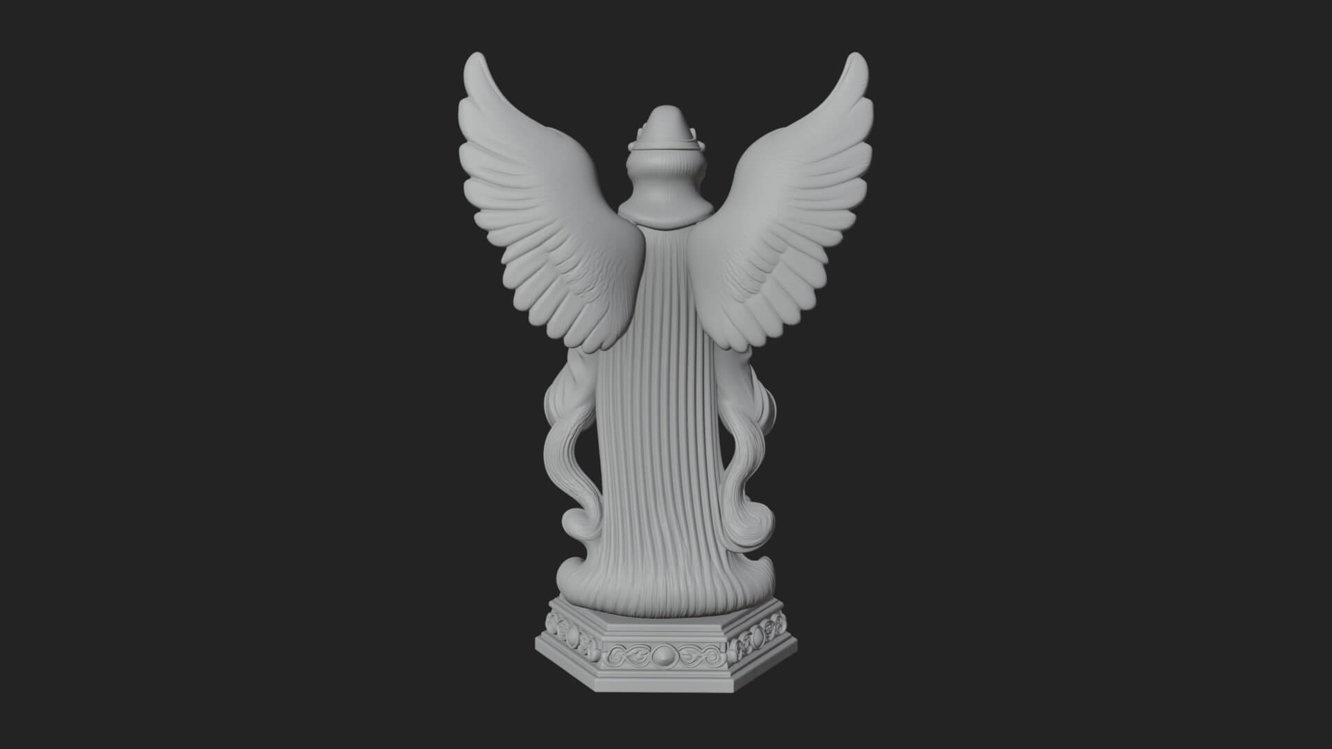 Winged Angel with Child Statue Design 3 3D Print Model 3D Model