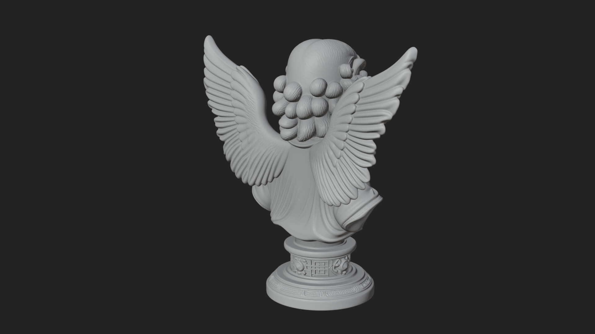 Winged Angel Woman Bust Statue Design 5 3D Print Model 3D Model