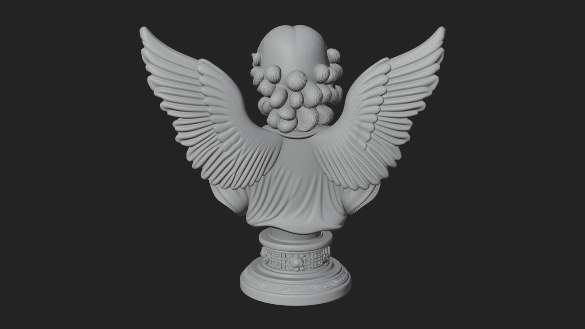 Winged Angel Woman Bust Statue Design 5 3D Print Model 3D Model