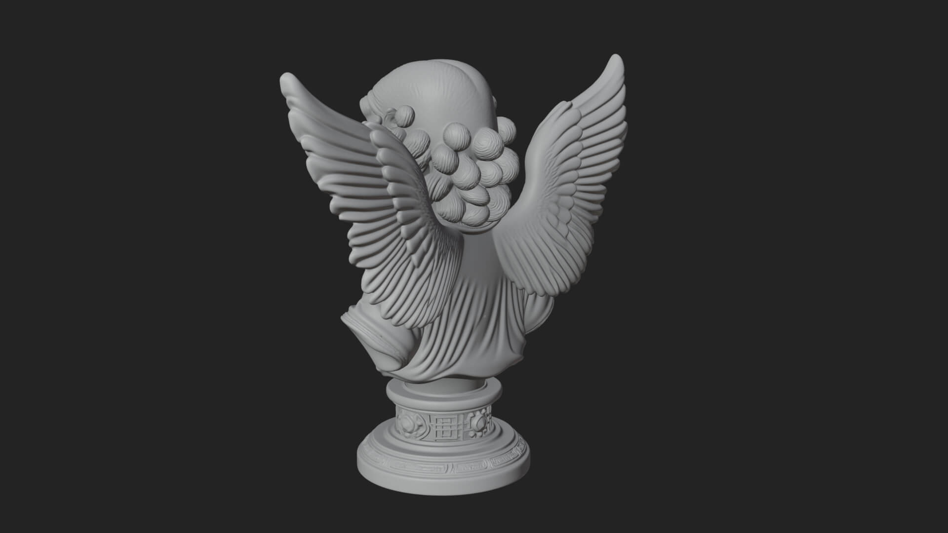 Winged Angel Woman Bust Statue Design 5 3D Print Model 3D Model