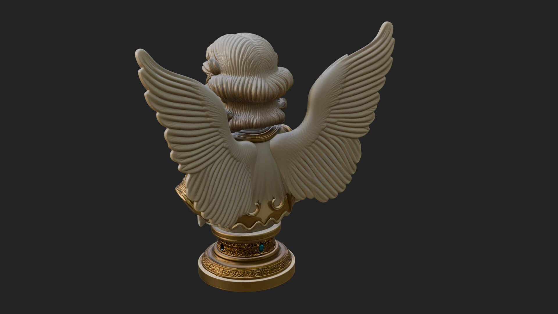 Winged Angel Woman Bust Statue Design 6 3D Print Model 3D Model