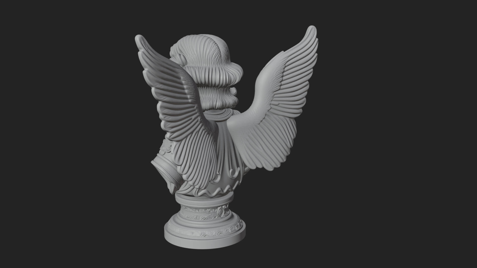Winged Angel Woman Bust Statue Design 6 3D Print Model 3D Model