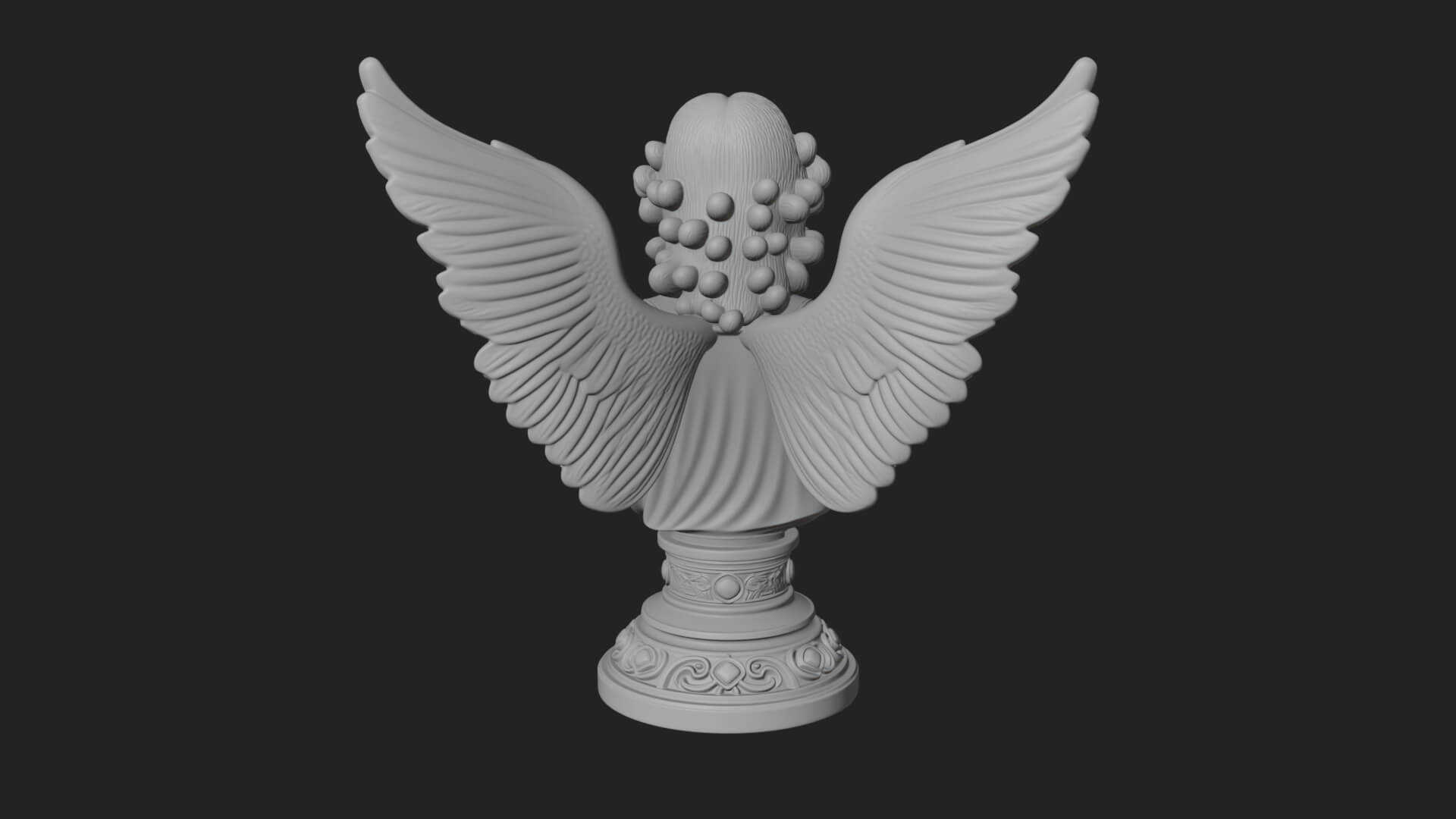 Winged Angel Woman Bust Statue Design 7 3D Print Model 3D Model