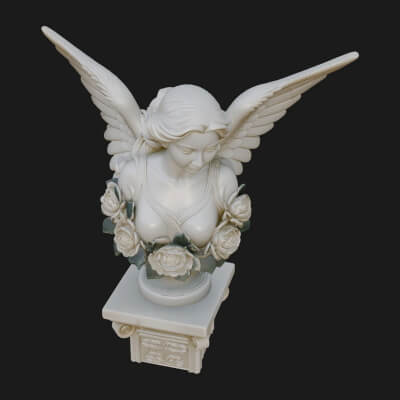 Winged Angel Woman Statue Design 12 3d Print Model
