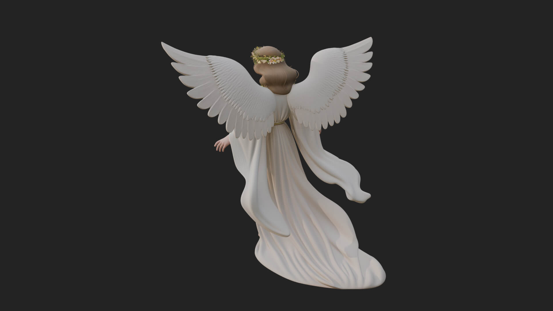 Winged Angel Woman Statue Design 13 3D Print Model 3D Model