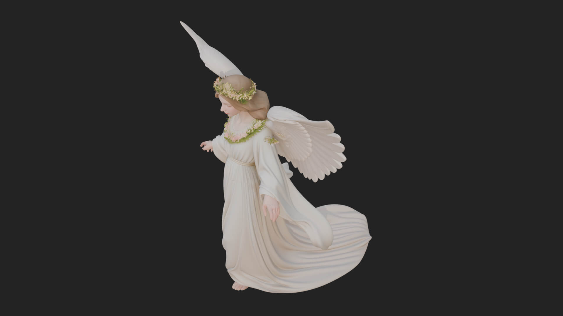 Winged Angel Woman Statue Design 13 3D Print Model 3D Model