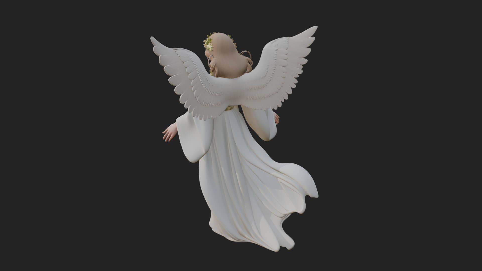 Winged Angel Woman Statue Design 14 3D Print Model 3D Model
