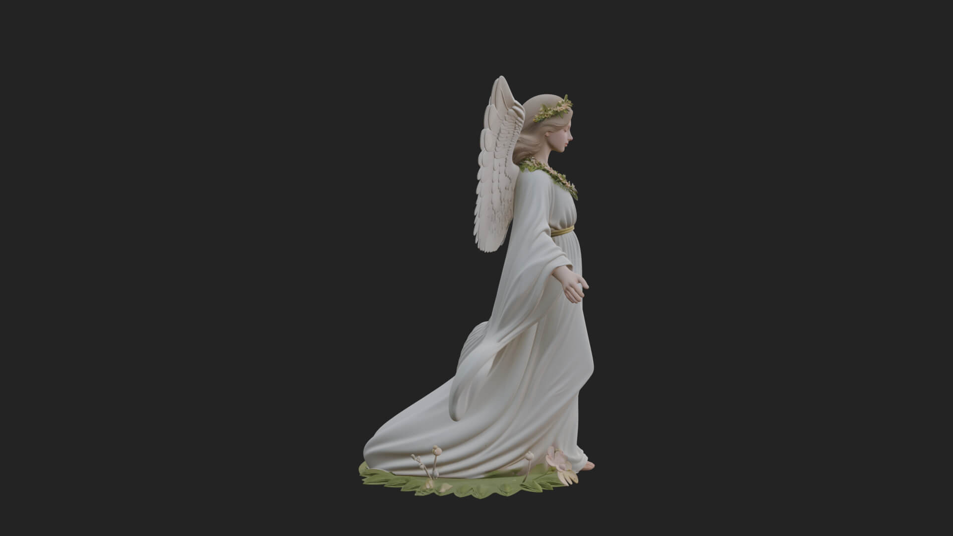 Winged Angel Woman Statue Design 15 3D Print Model 3D Model