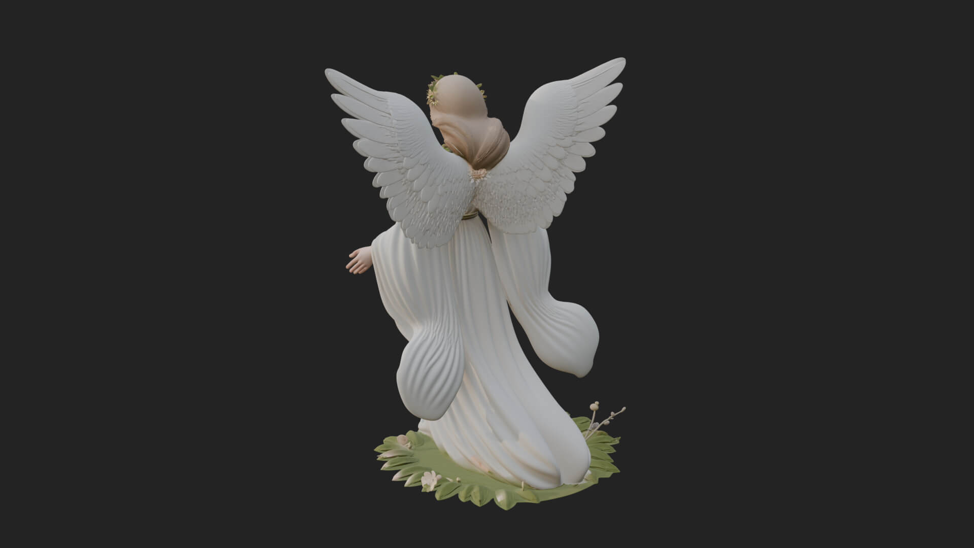 Winged Angel Woman Statue Design 15 3D Print Model 3D Model