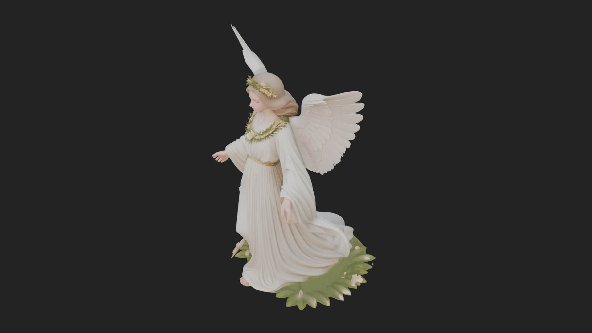 Winged Angel Woman Statue Design 15 3D Print Model 3D Model
