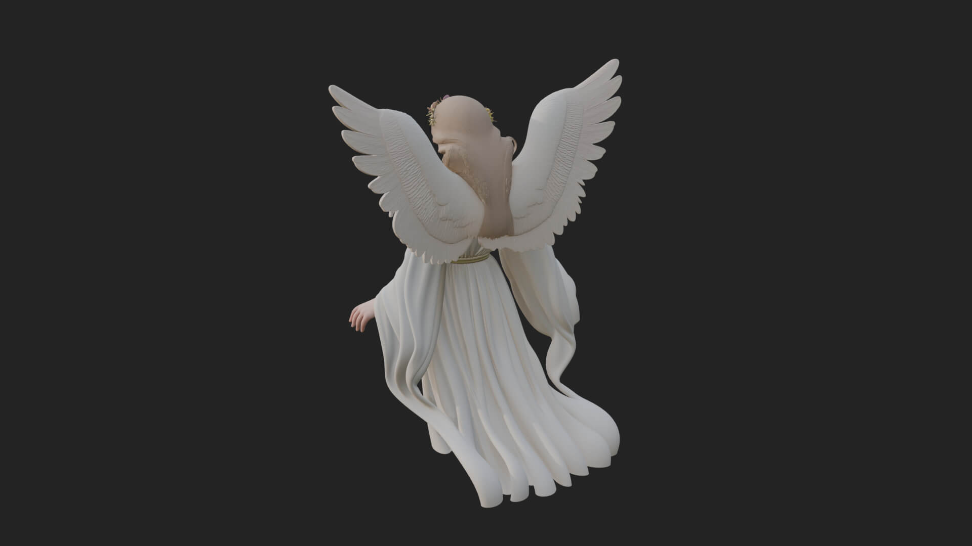 Winged Angel Woman Statue Design 16 3D Print Model 3D Model