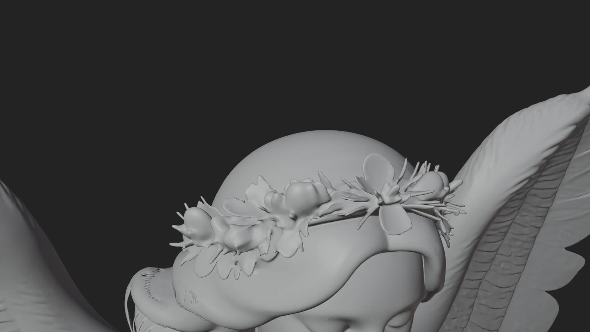 Winged Angel Woman Statue Design 16 3D Print Model 3D Model