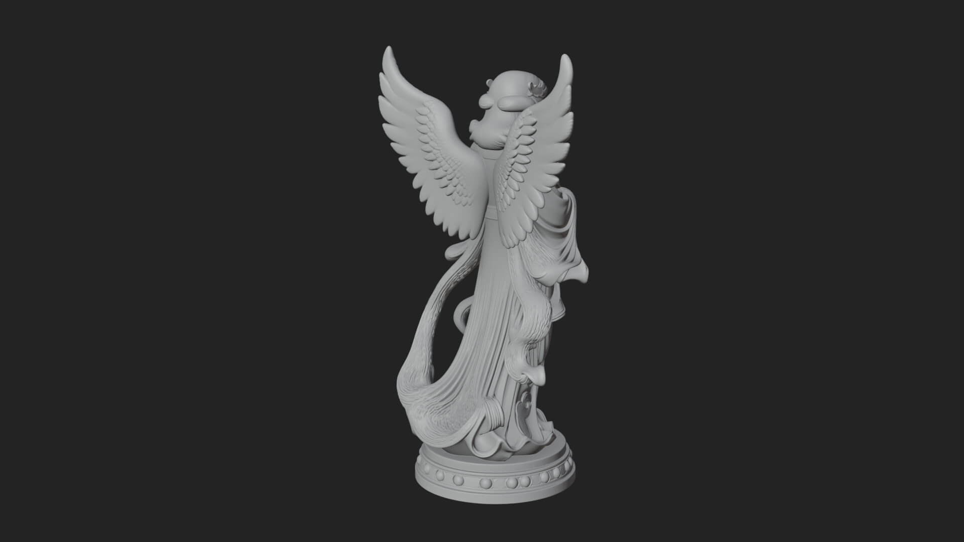 Winged Angel Woman Statue Design 17 3D Print Model 3D Model