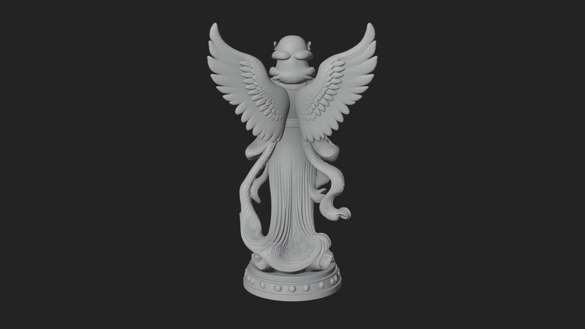 Winged Angel Woman Statue Design 17 3D Print Model 3D Model