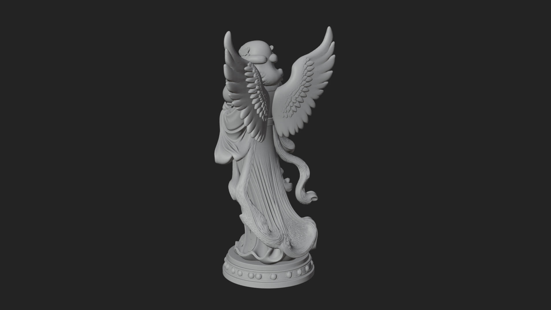 Winged Angel Woman Statue Design 17 3D Print Model 3D Model