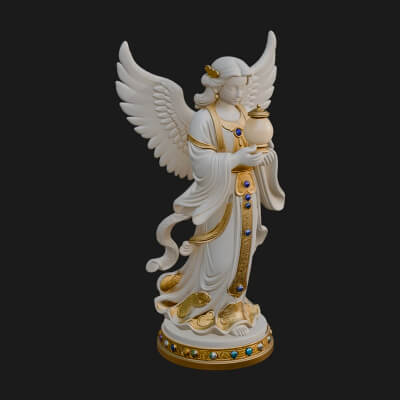 Winged Angel Woman Statue Design 17 3D Print Model