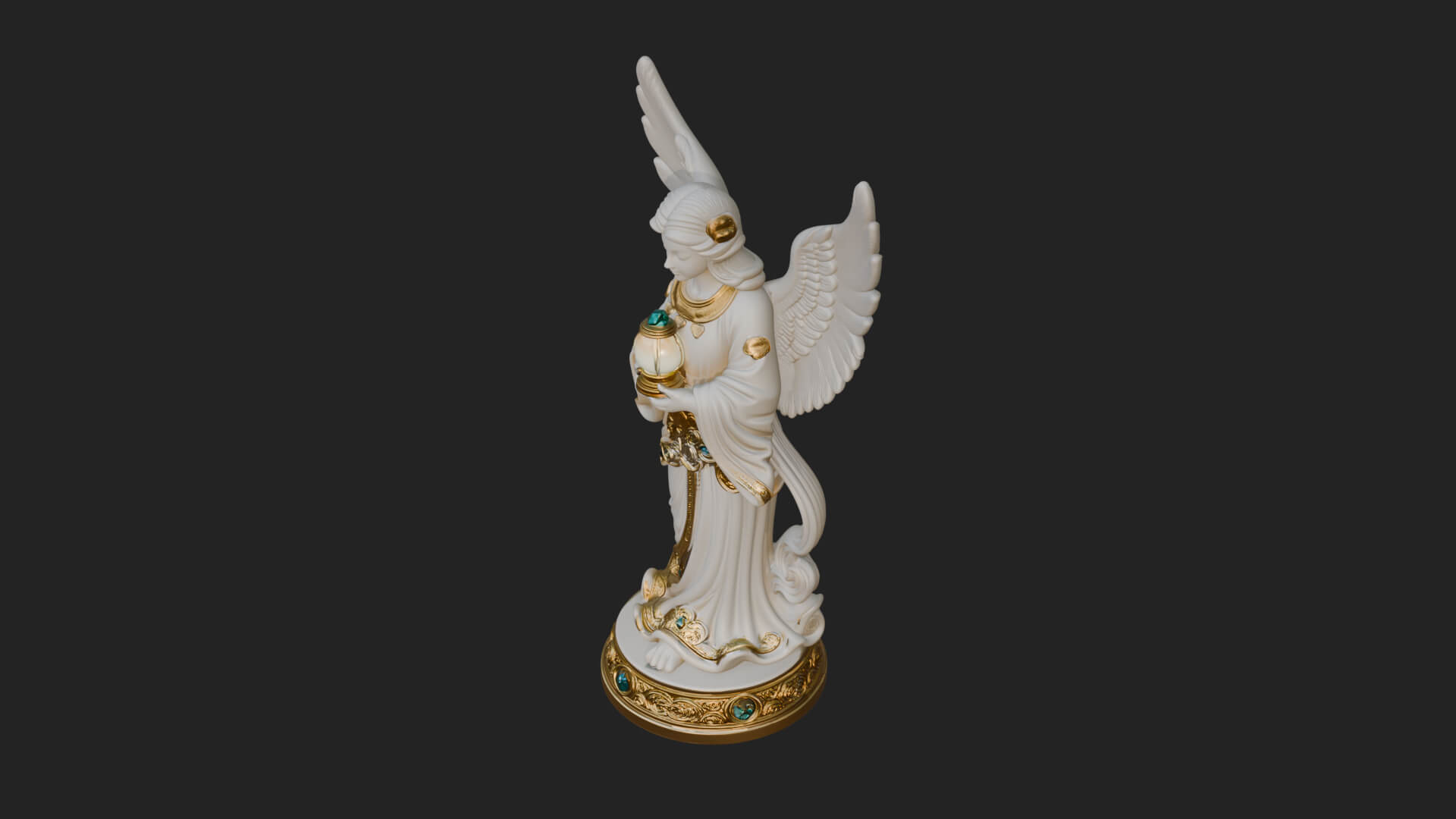 Winged Angel Woman Statue Design 18 3D Print Model 3D Model