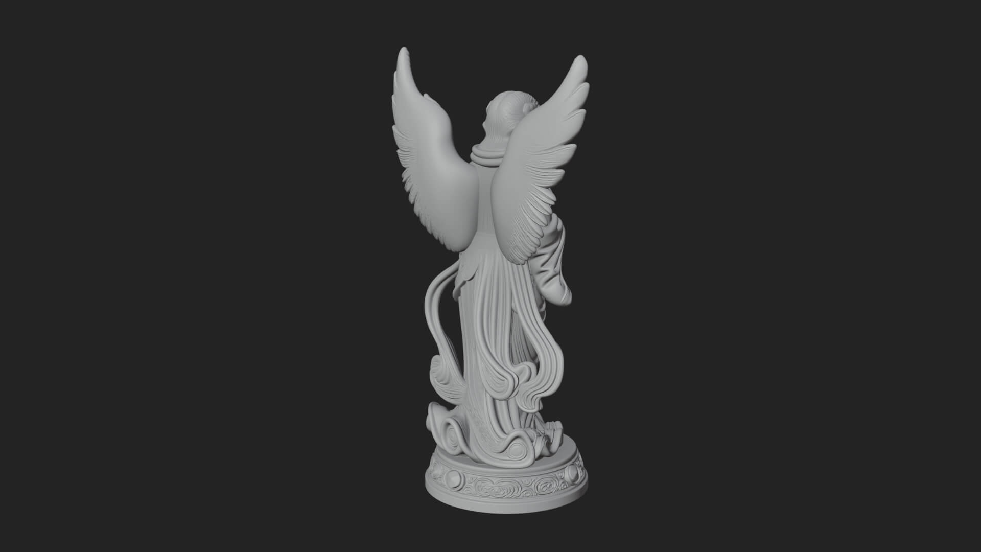 Winged Angel Woman Statue Design 18 3D Print Model 3D Model