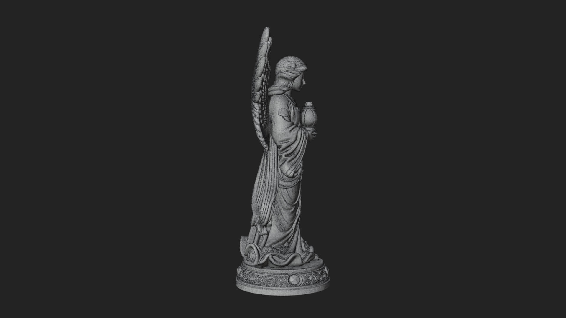 Winged Angel Woman Statue Design 18 3D Print Model 3D Model