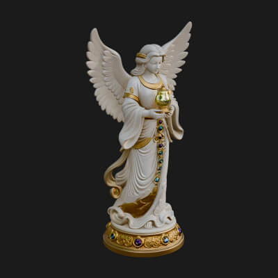 Winged Angel Woman Statue Design 19 3D Print Model