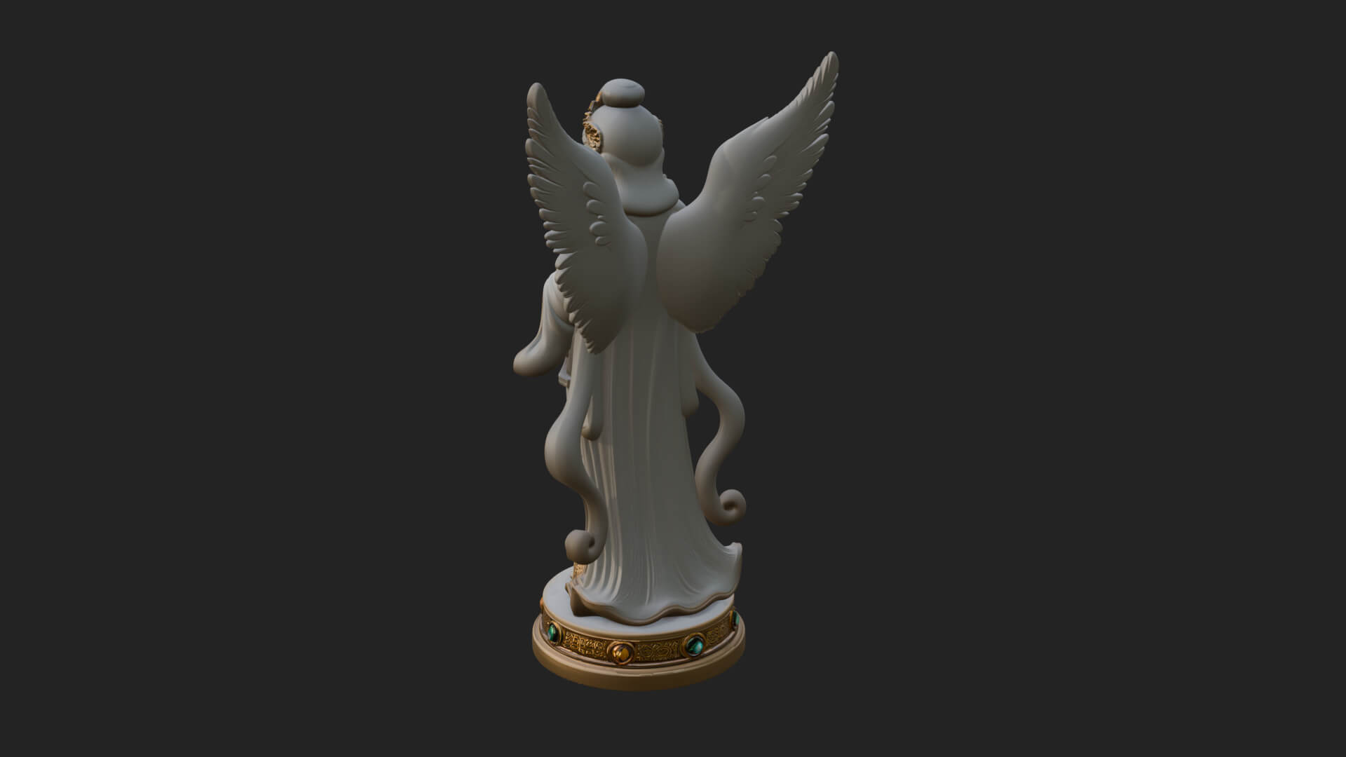 Winged Angel Woman Statue Design 20 3D Print Model 3D Model