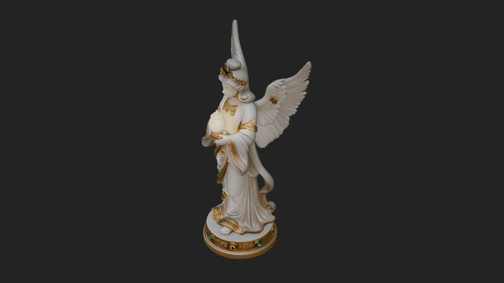 Winged Angel Woman Statue Design 20 3D Print Model 3D Model