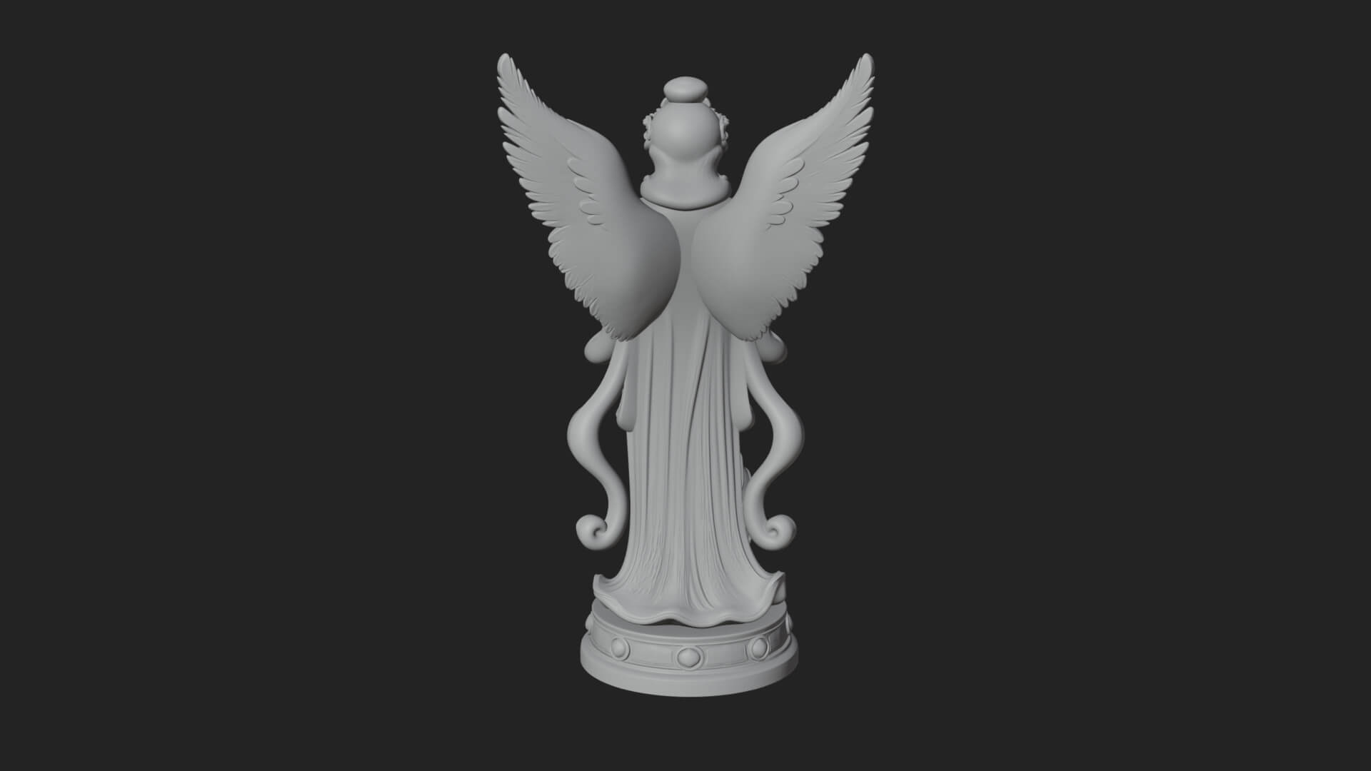 Winged Angel Woman Statue Design 20 3D Print Model 3D Model