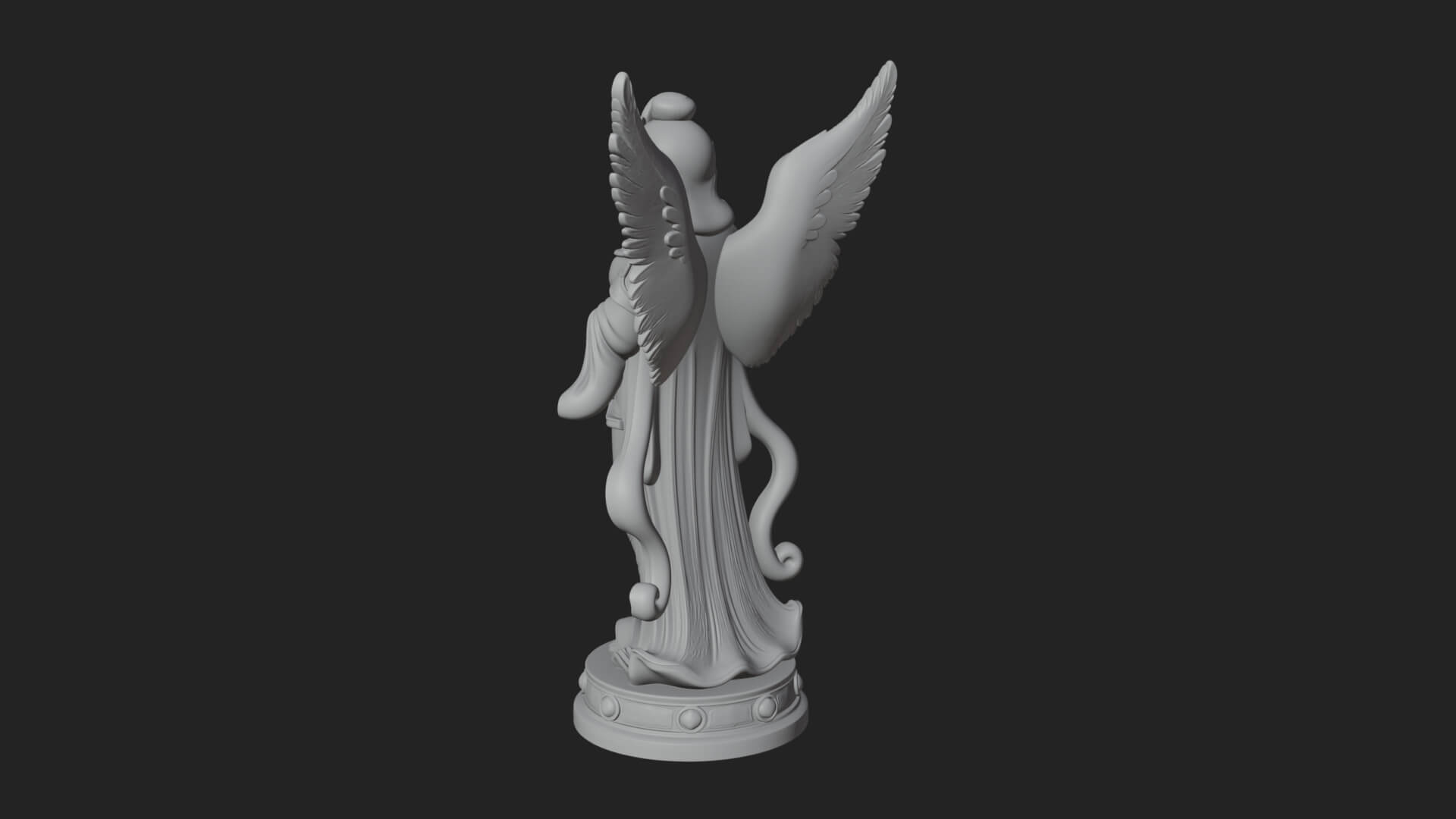 Winged Angel Woman Statue Design 20 3D Print Model 3D Model