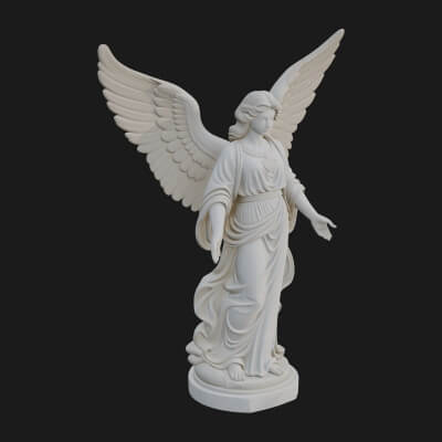 Winged Angel Woman Statue Design 8 3D Print Model