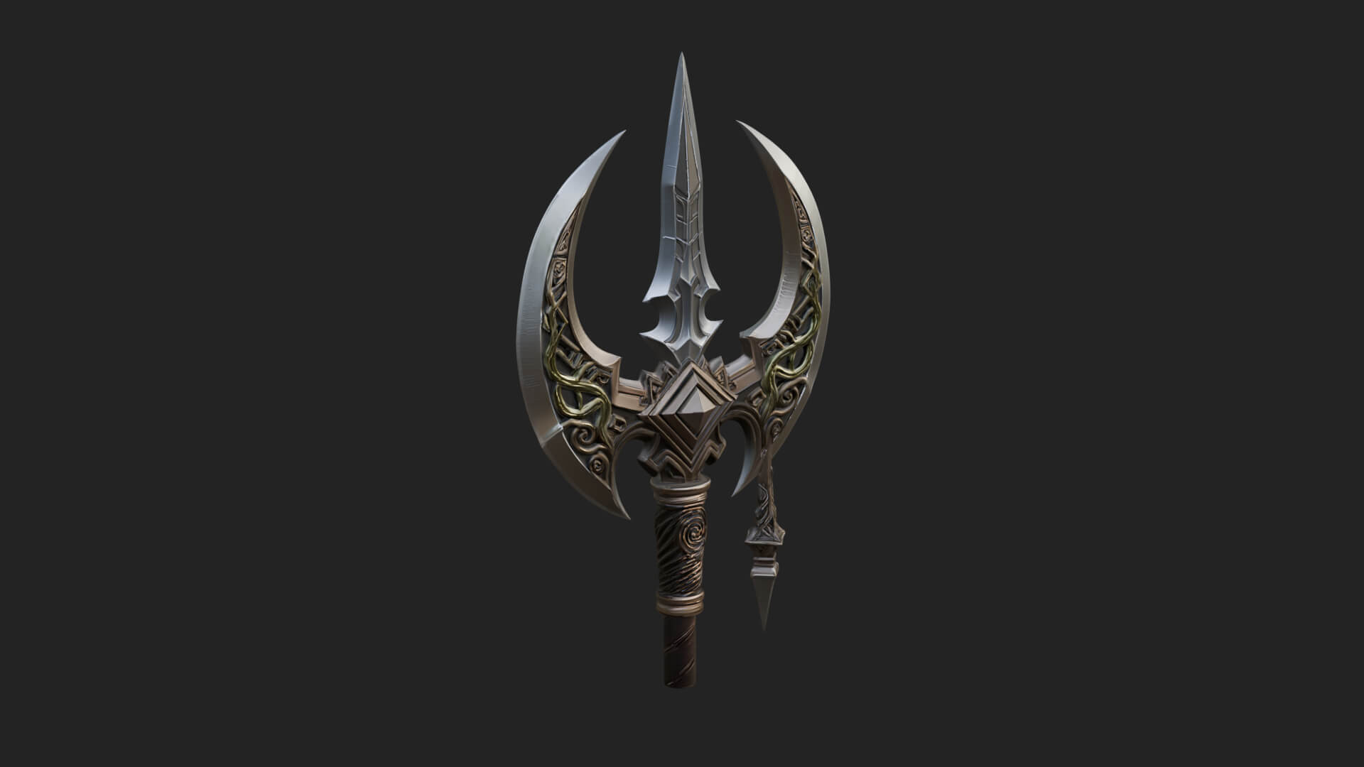 Winged Blade Halberd Model Design 1 3D Print Model 3D Model
