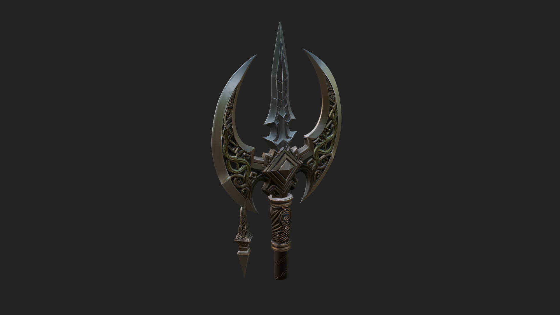 Winged Blade Halberd Model Design 1 3D Print Model 3D Model