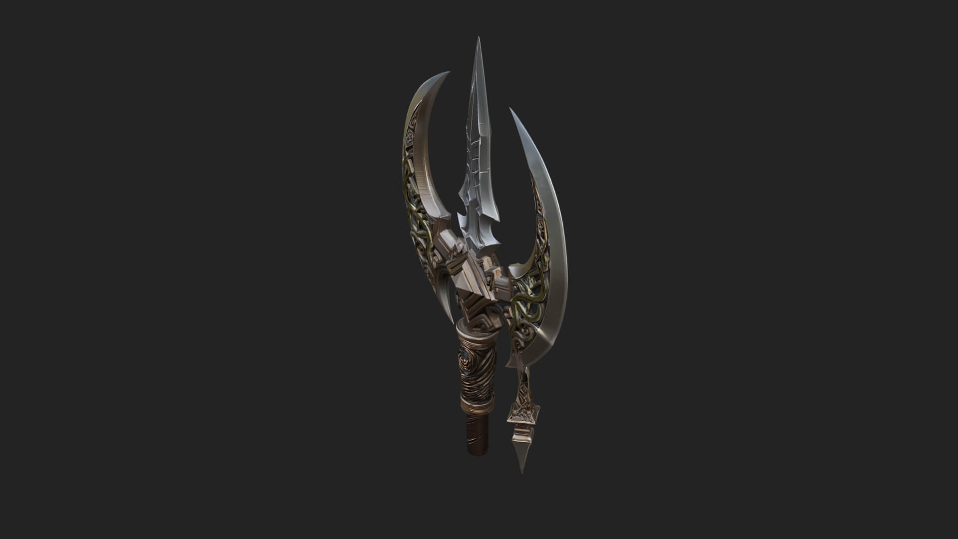 Winged Blade Halberd Model Design 1 3D Print Model 3D Model