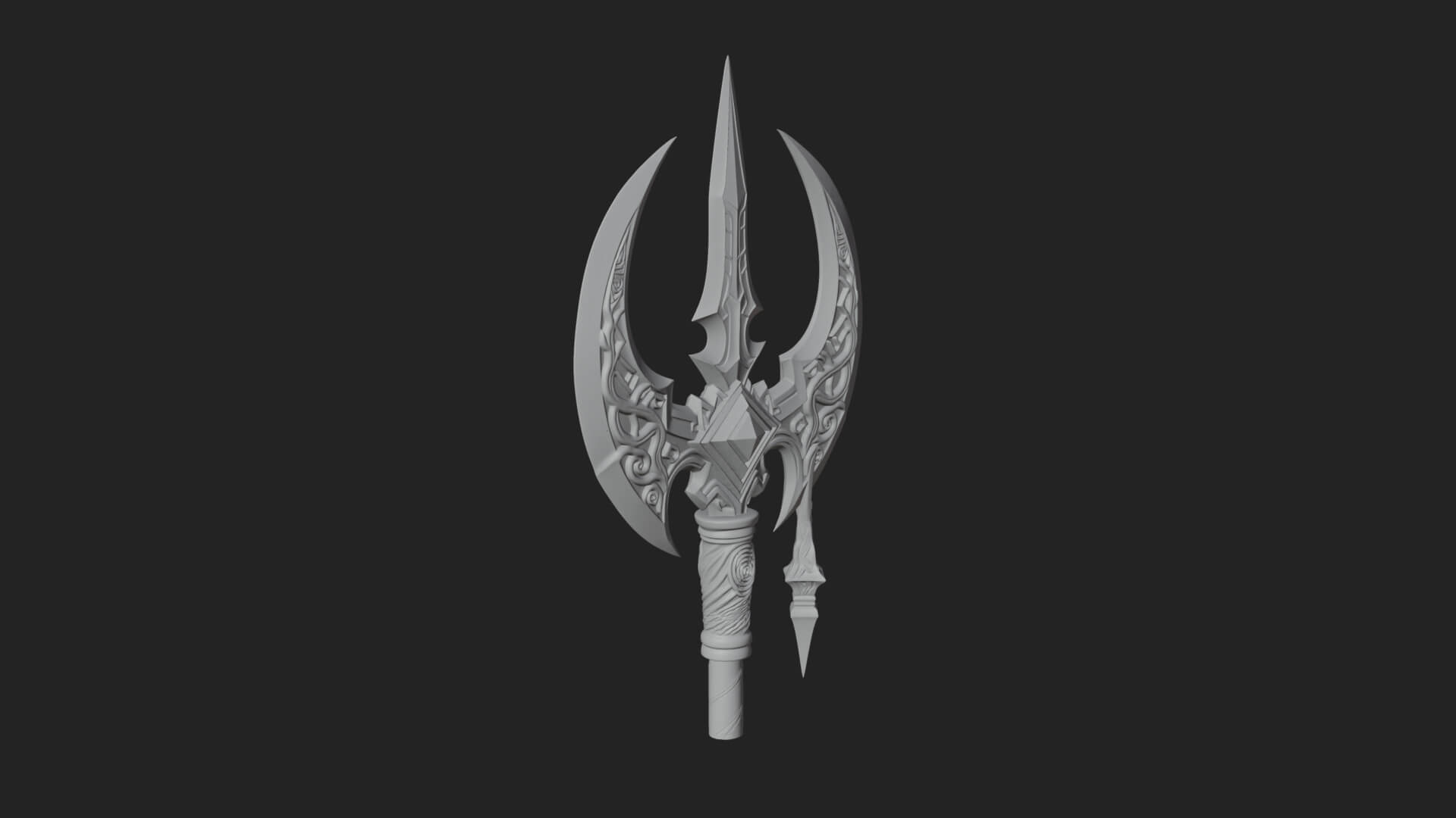 Winged Blade Halberd Model Design 1 3D Print Model 3D Model