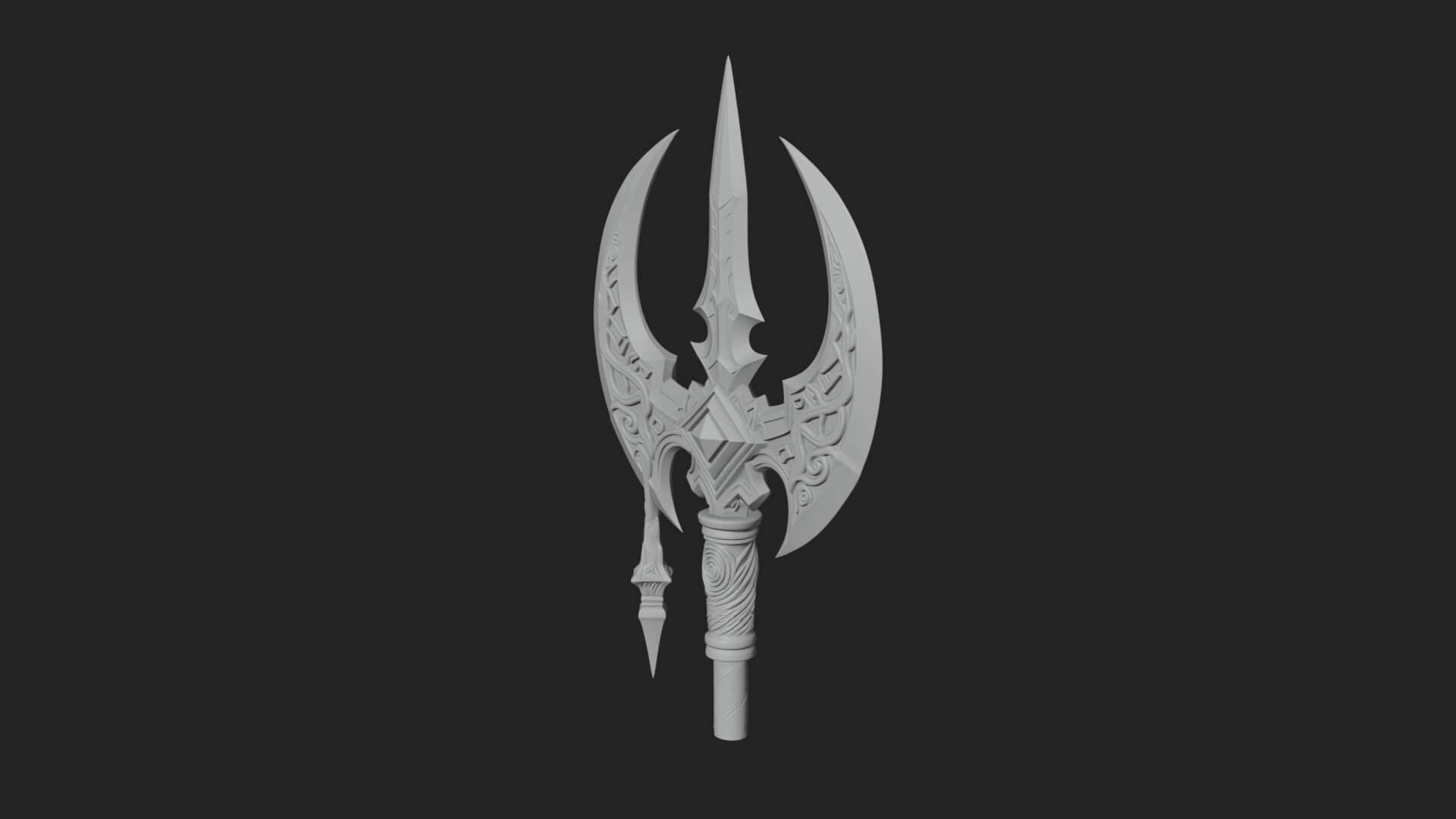 Winged Blade Halberd Model Design 1 3D Print Model 3D Model