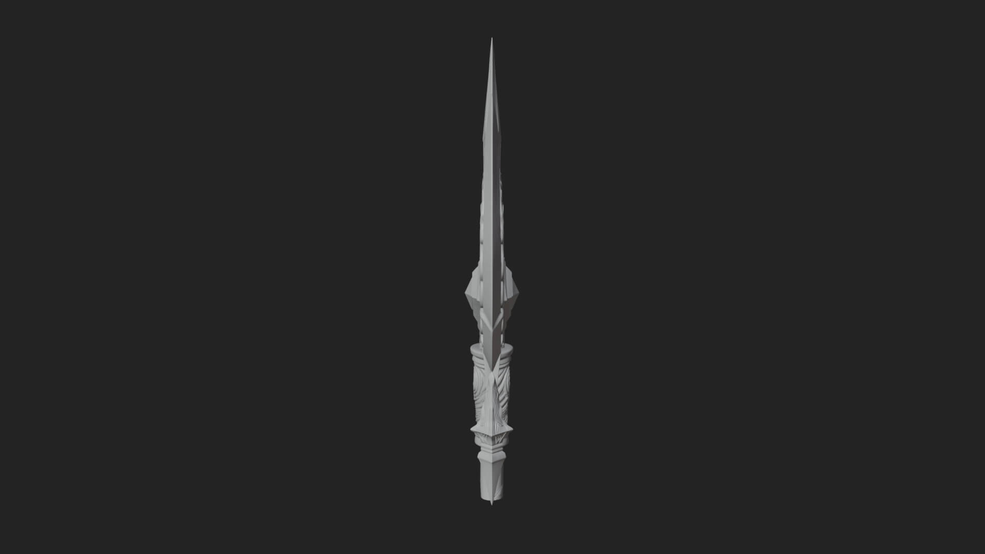 Winged Blade Halberd Model Design 1 3D Print Model 3D Model