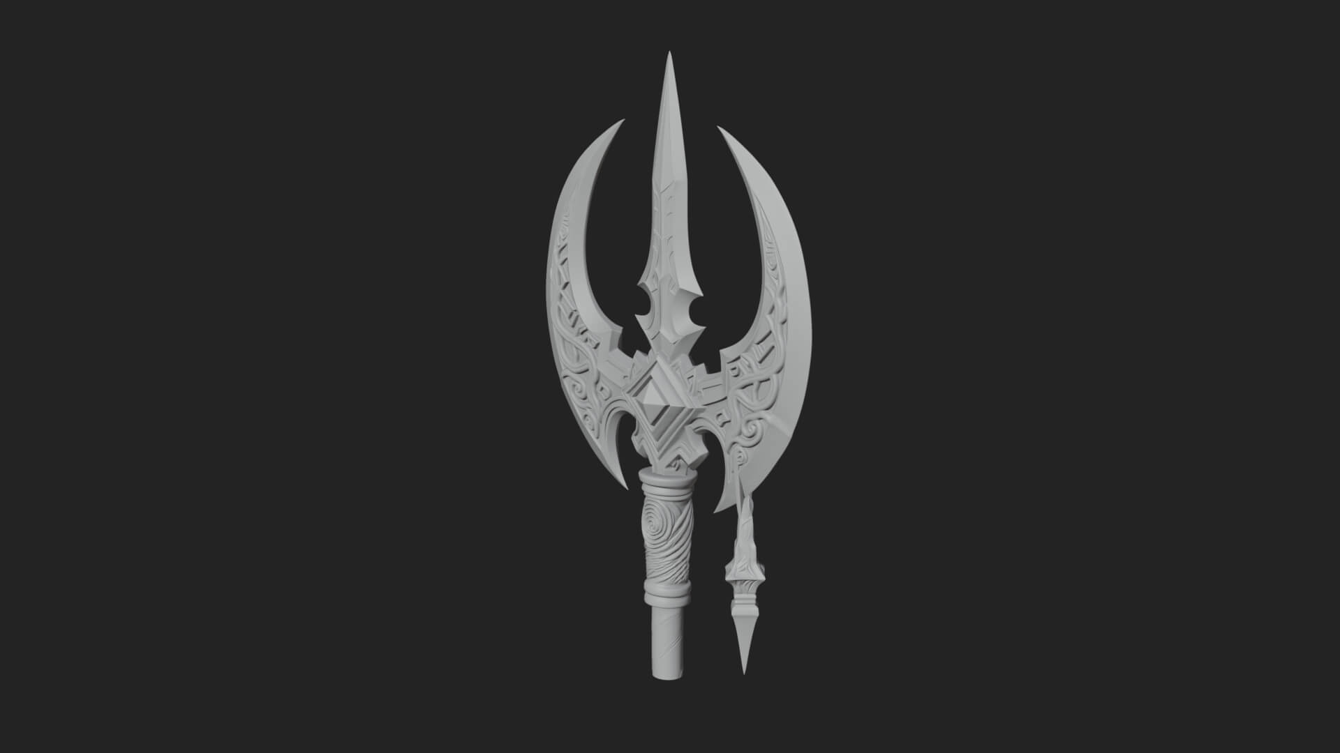Winged Blade Halberd Model Design 1 3D Print Model 3D Model