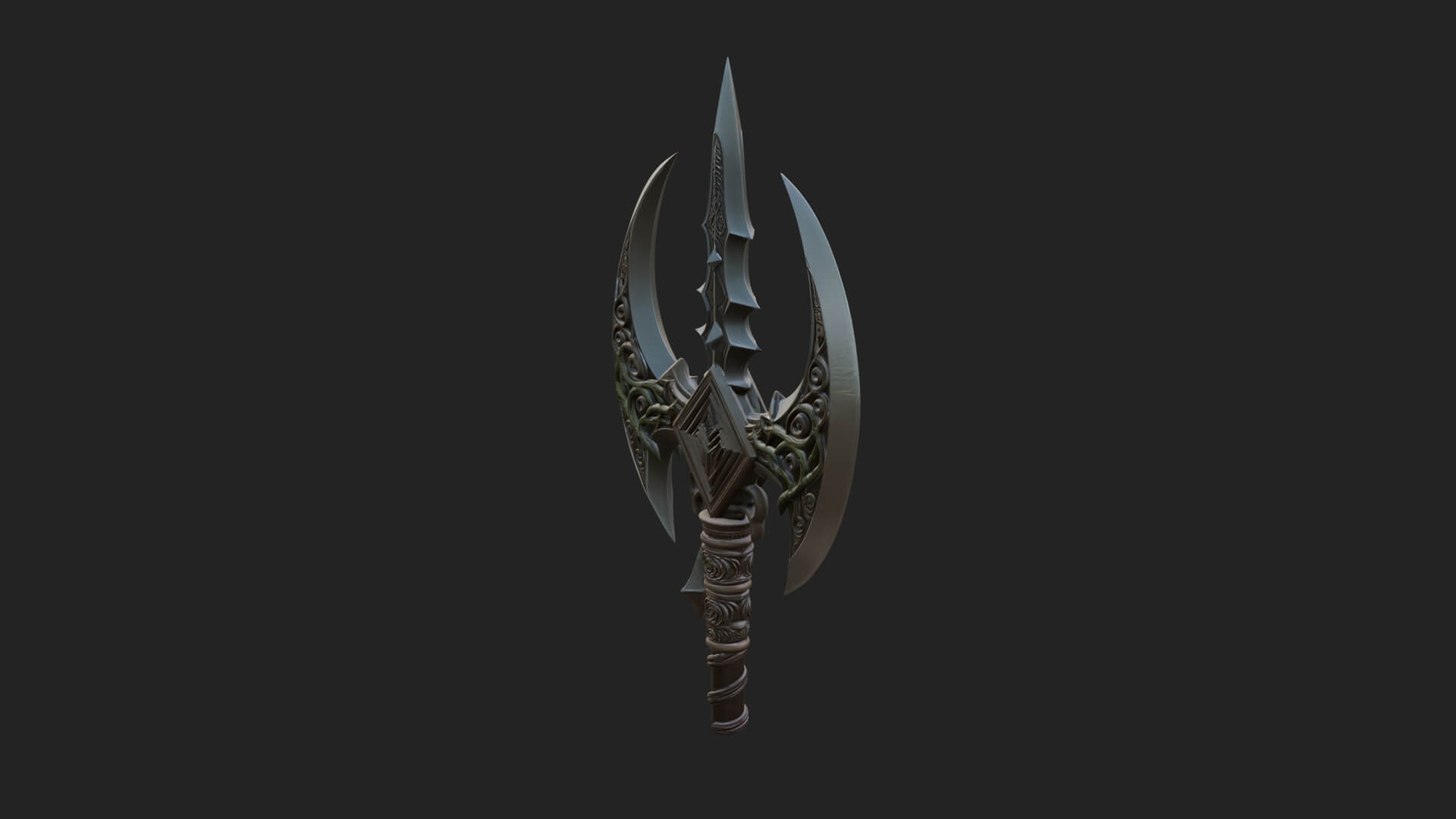 Winged Blade Halberd Model Design 2 3D Print Model 3D Model