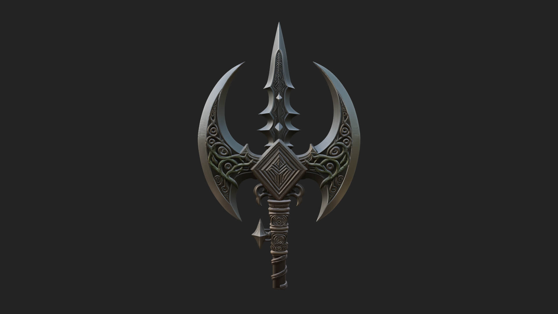 Winged Blade Halberd Model Design 2 3D Print Model 3D Model