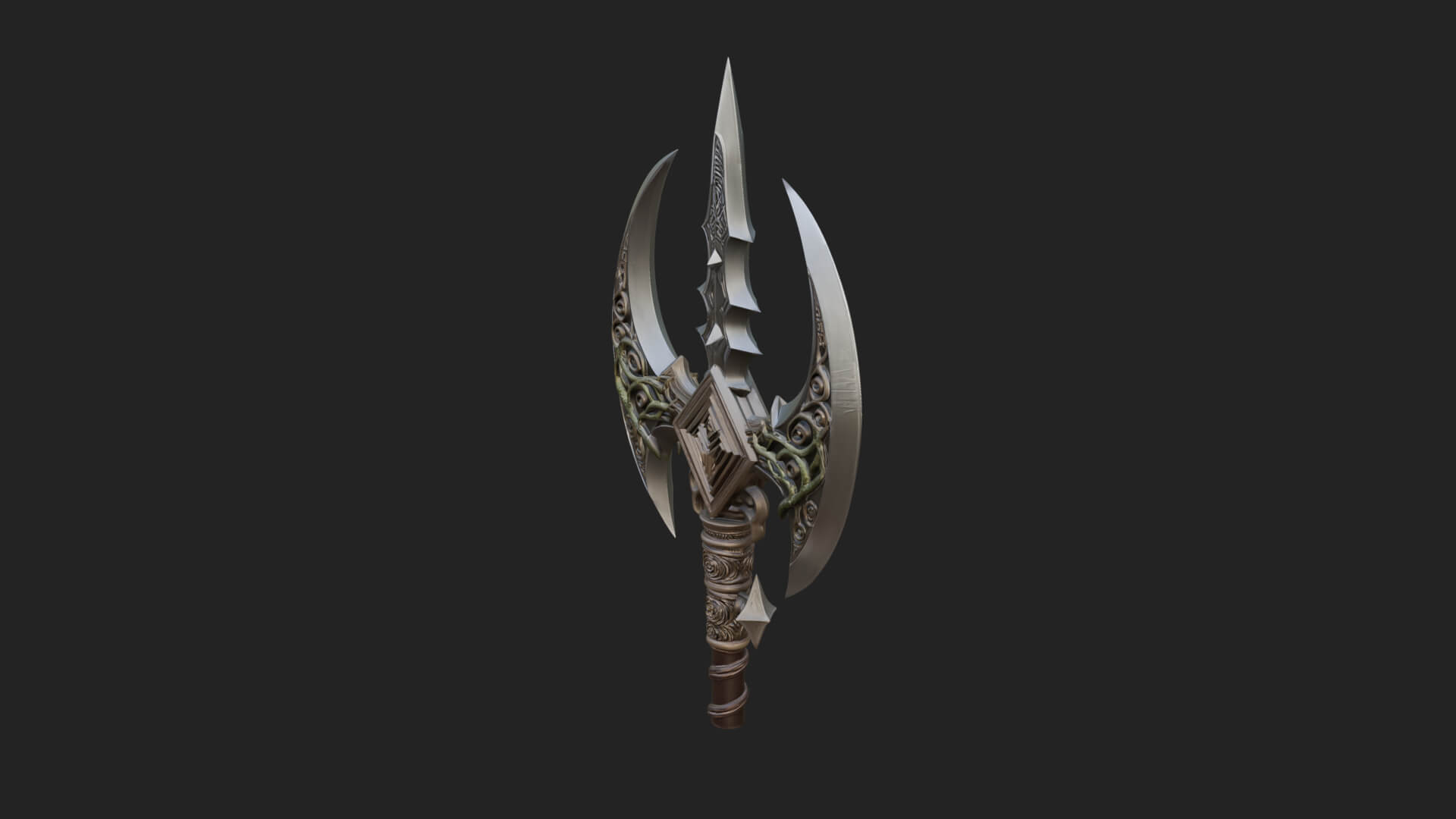 Winged Blade Halberd Model Design 2 3D Print Model 3D Model