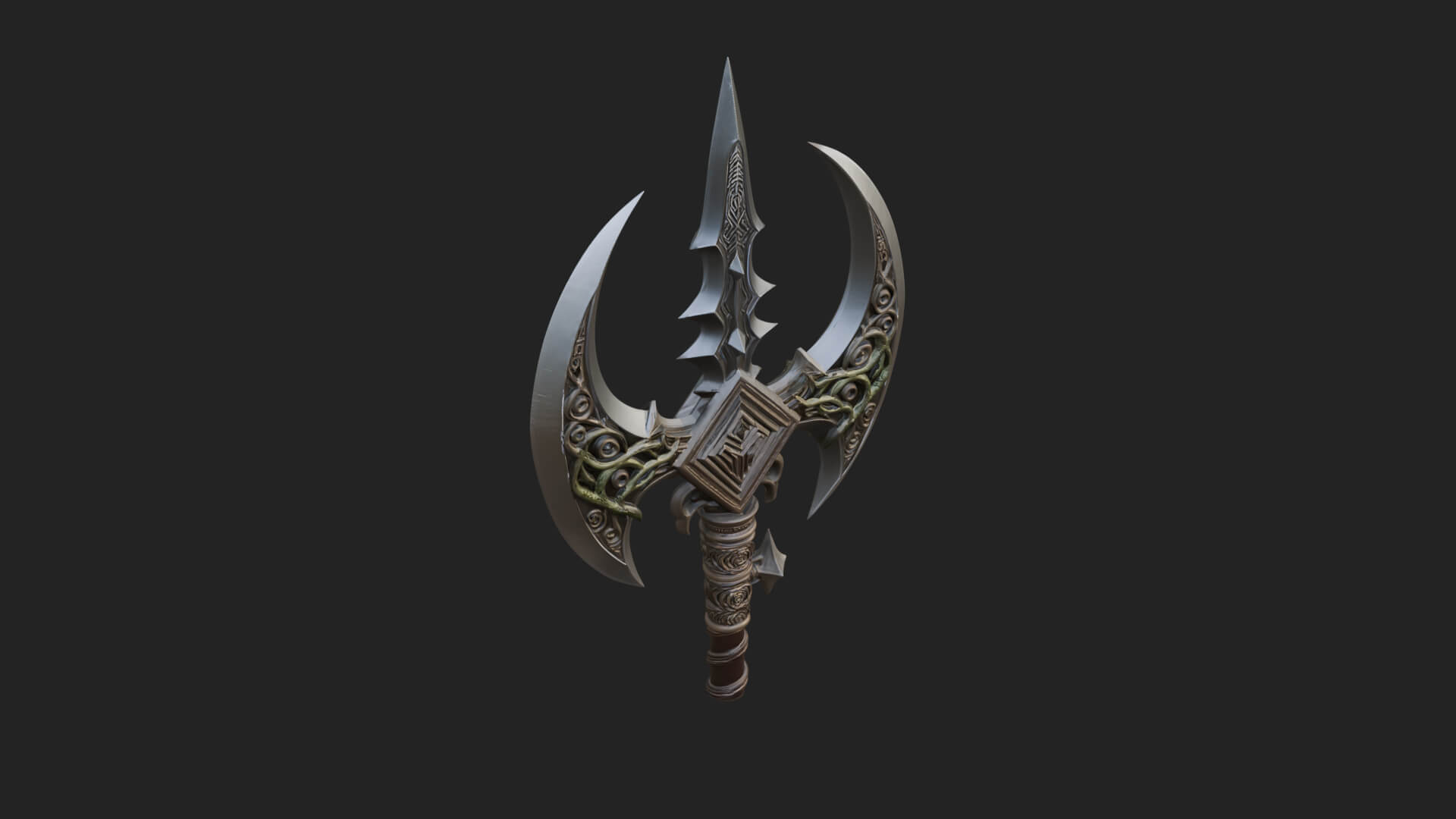 Winged Blade Halberd Model Design 2 3D Print Model 3D Model