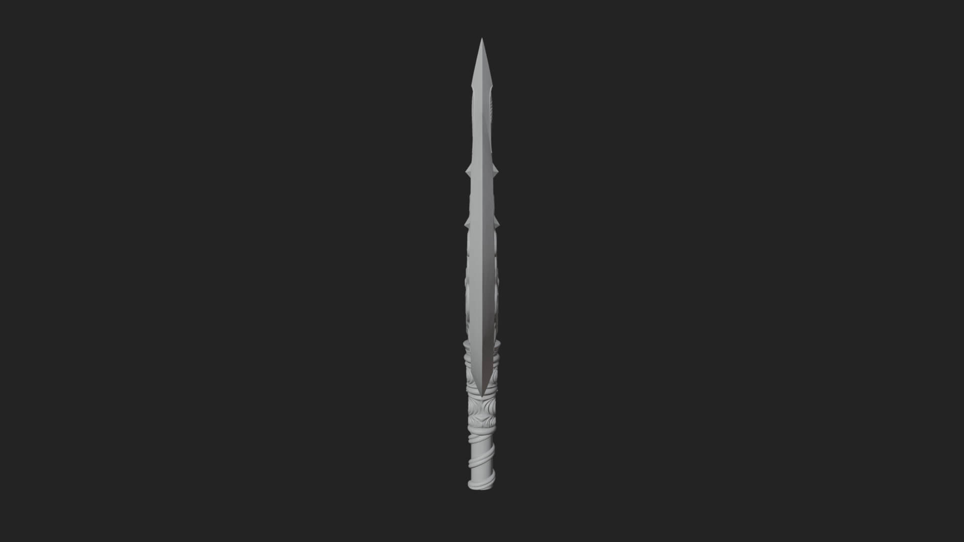 Winged Blade Halberd Model Design 2 3D Print Model 3D Model