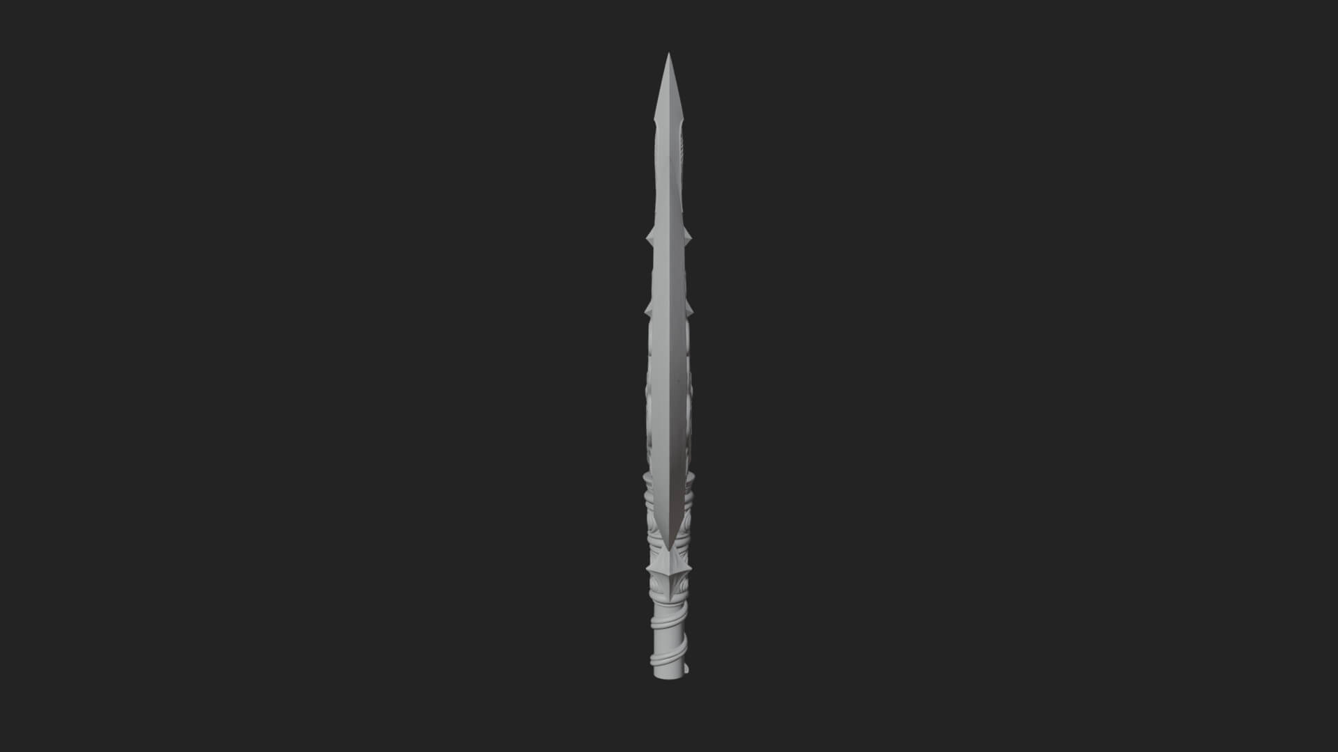 Winged Blade Halberd Model Design 2 3D Print Model 3D Model