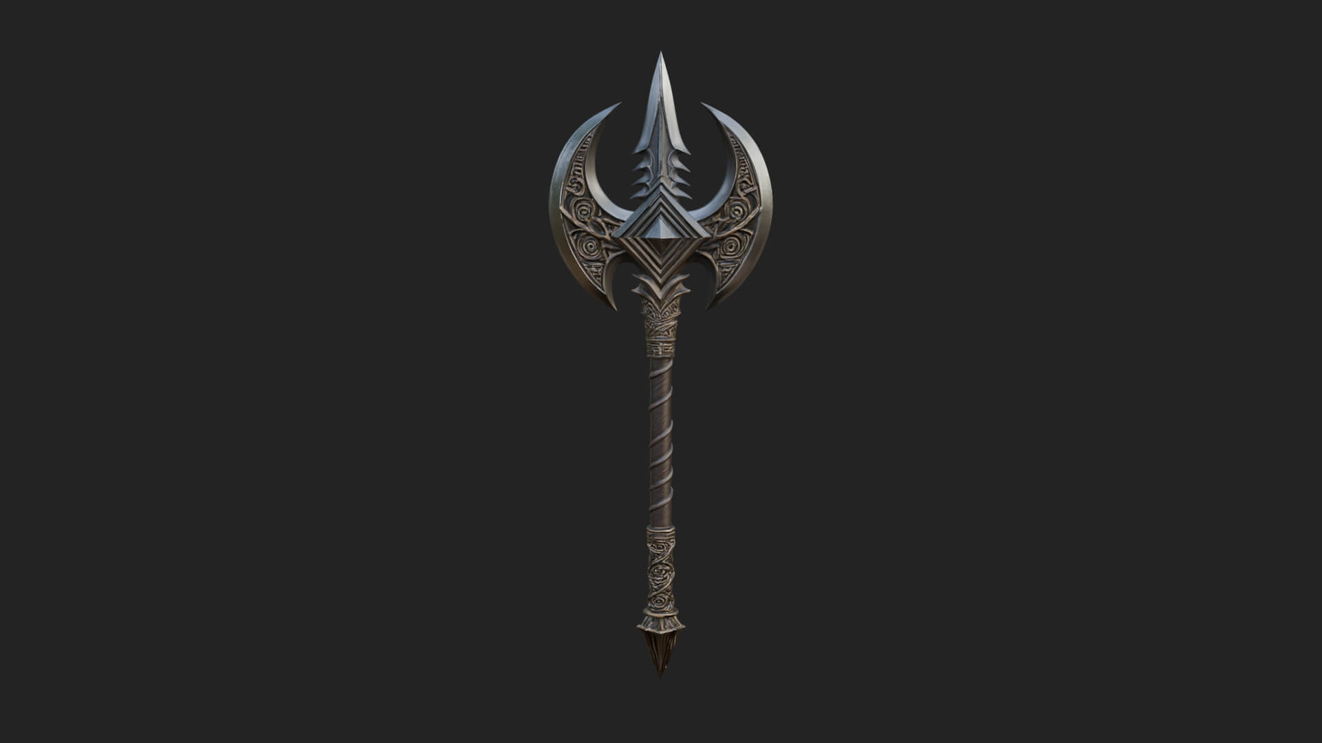 Winged Blade Halberd Model Design 3 3D Print Model 3D Model