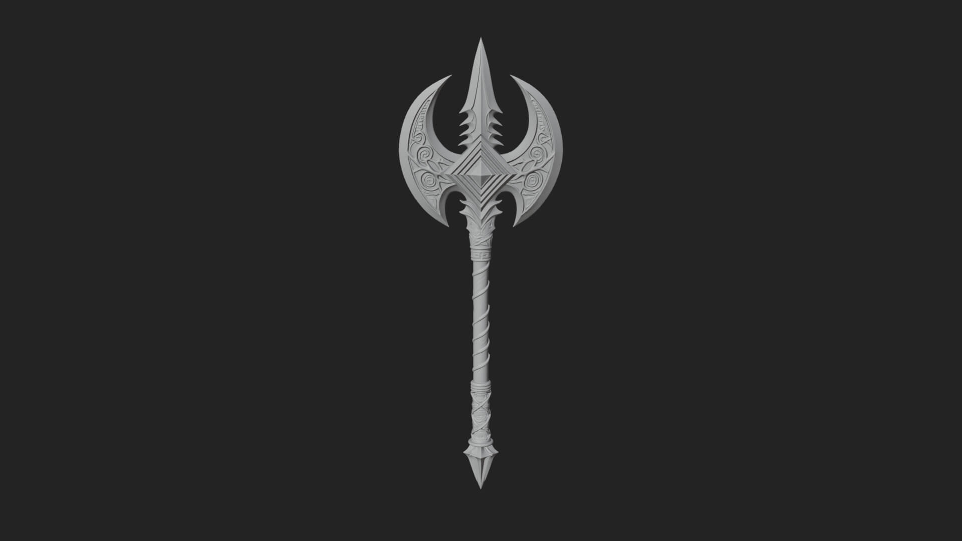 Winged Blade Halberd Model Design 3 3D Print Model 3D Model
