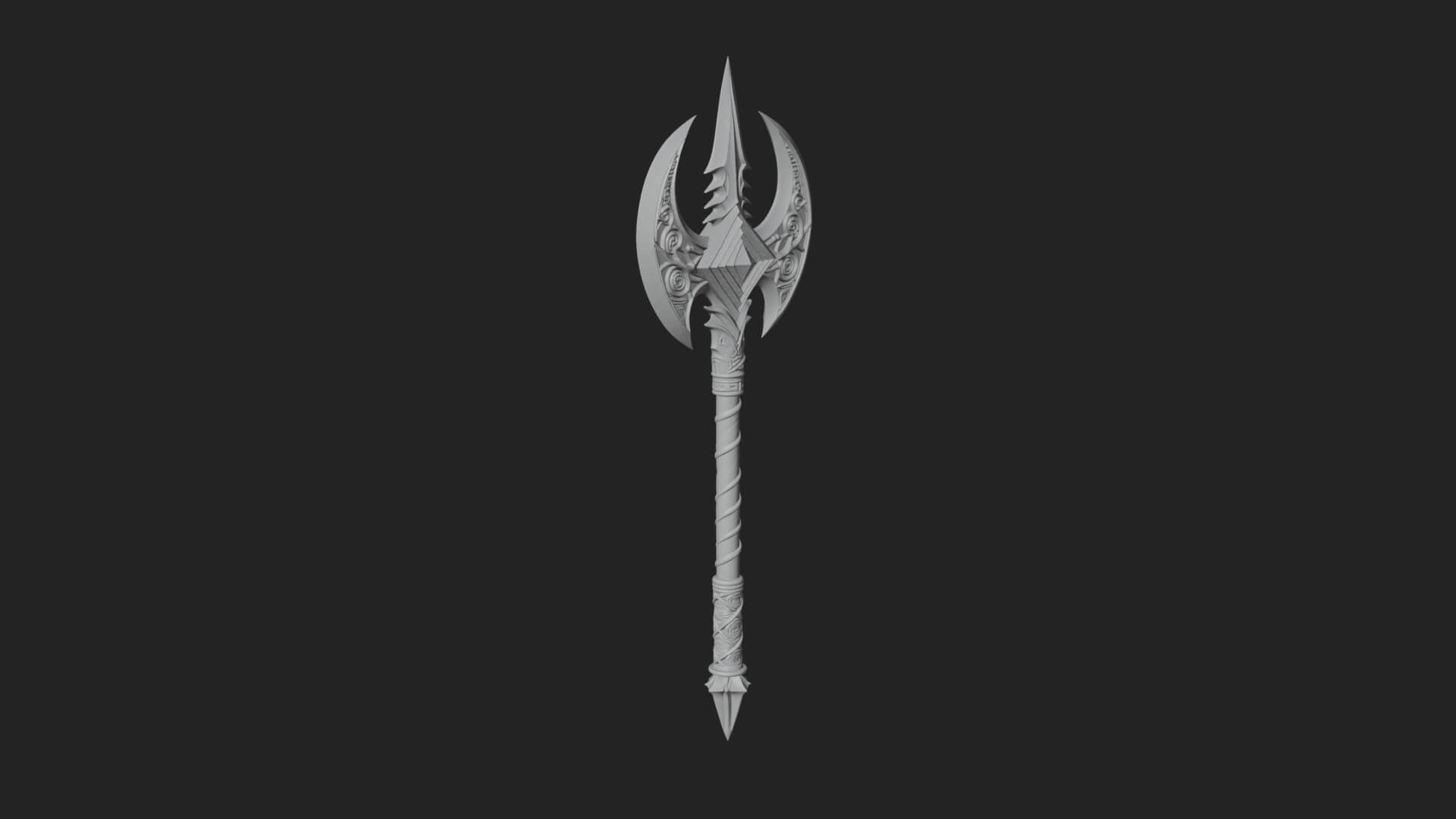Winged Blade Halberd Model Design 3 3D Print Model 3D Model